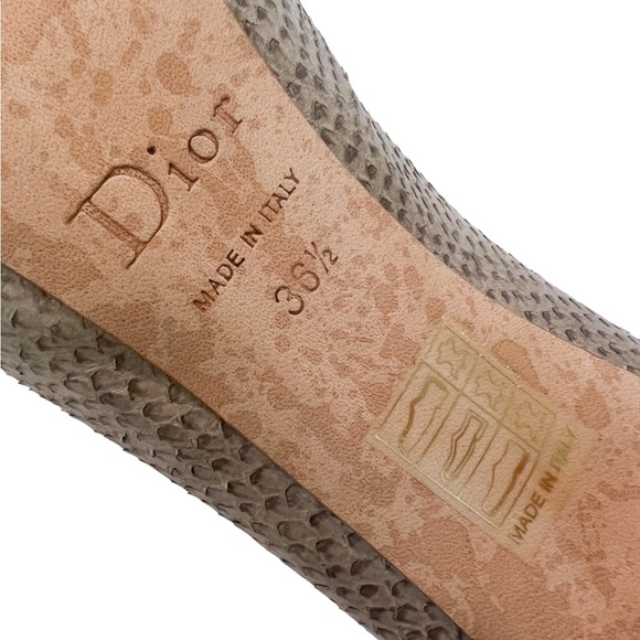 Dior Grey Snake Leather Cage Lace Up Peep Toe Pumps - Picture 6 of 7